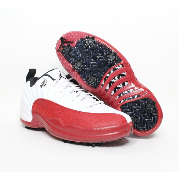 Air Jordan XII 12 Low Golf Shoes White Red Varsity DH4120-161 Men's Size 9.5 New - Picture 5 of 10
